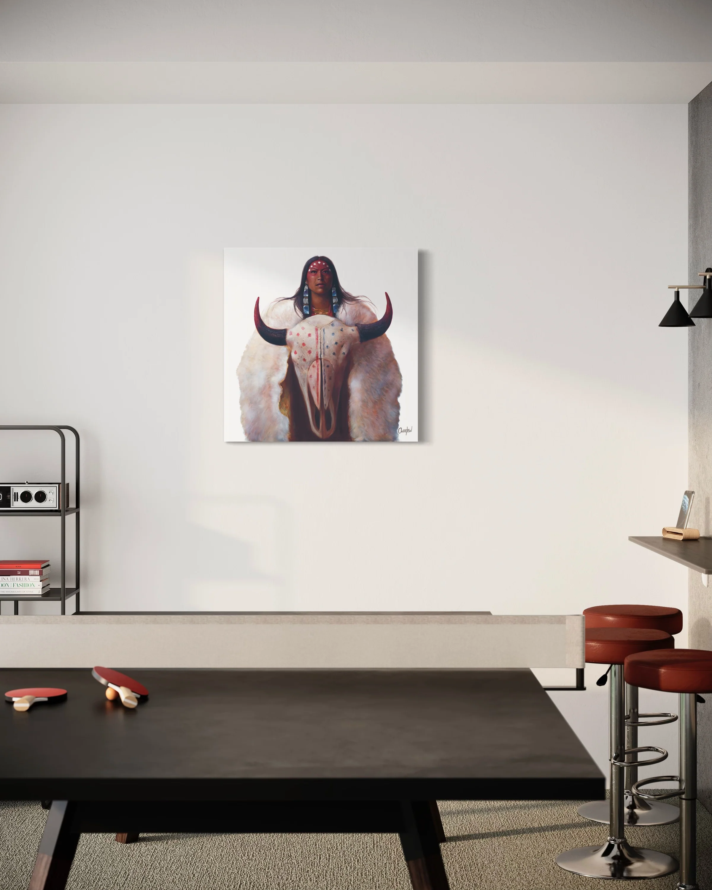 WHITE BUFFALO CALF WOMAN | Luxe Collection Canvas Print - Image 4
