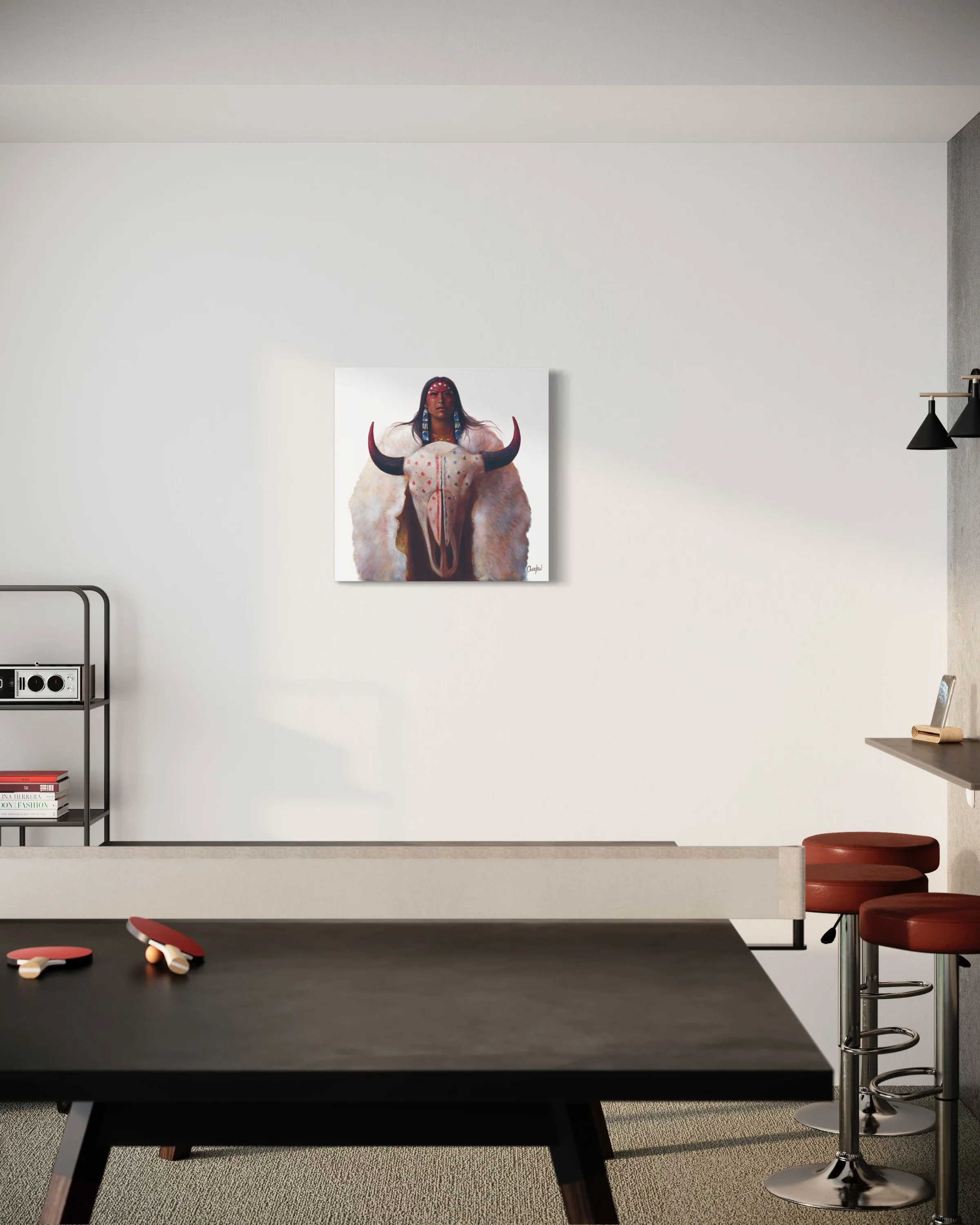 WHITE BUFFALO CALF WOMAN | Luxe Collection Canvas Print - Image 5